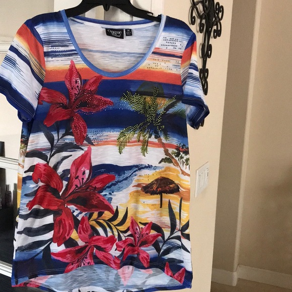 Onque Casuals Tops Onque Casual Tropical T Shirt Poshmark